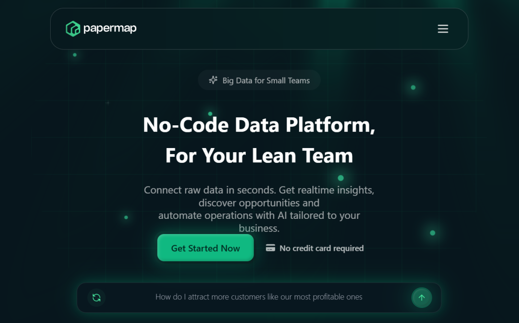 Papermap AI's homepage screenshot